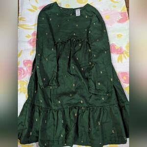Girls Green Holiday Dress, Carter's, Size 7A